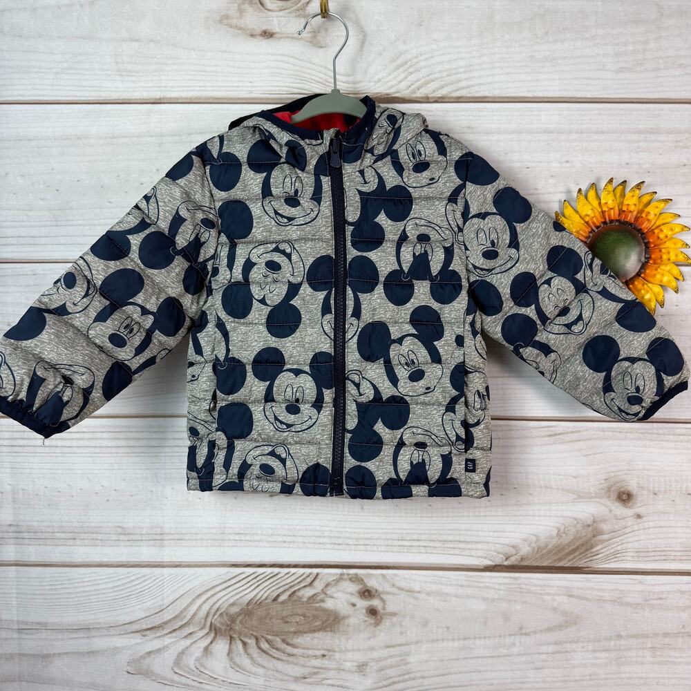 Baby GAP‎ Disney Mickey Mouse Puffer Jacket Toddler Size 2
